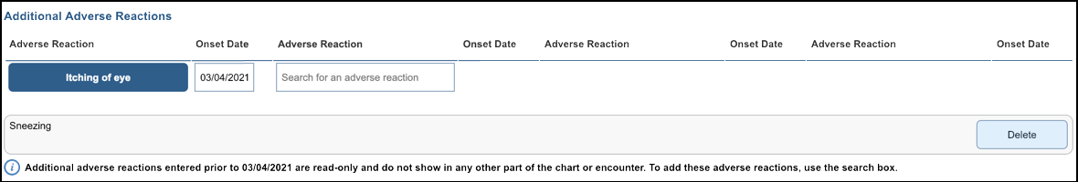 NextGen Office Adverse Reactions